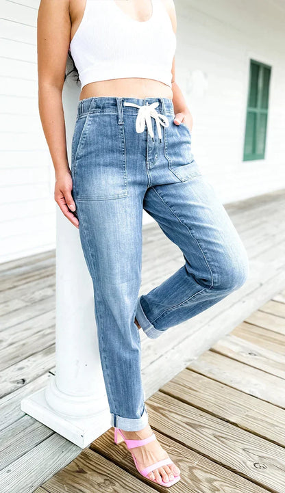 Diana | Denim Joggerbroek